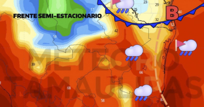 Frente frío y humedad tropical desatan temporal en Tamaulipas