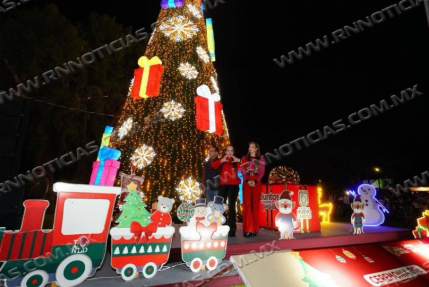 Brilla Nuevo Laredo: Carmen Lilia Enciende El Pino Navideño E Inauguran Viveros Mágico Con 200 Figuras Gigantes Y Más De 200 Mil Luces Led