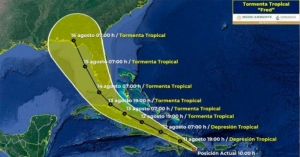 Se forma la tormenta tropical Fred en el oc&eacute;ano Atl&aacute;ntico