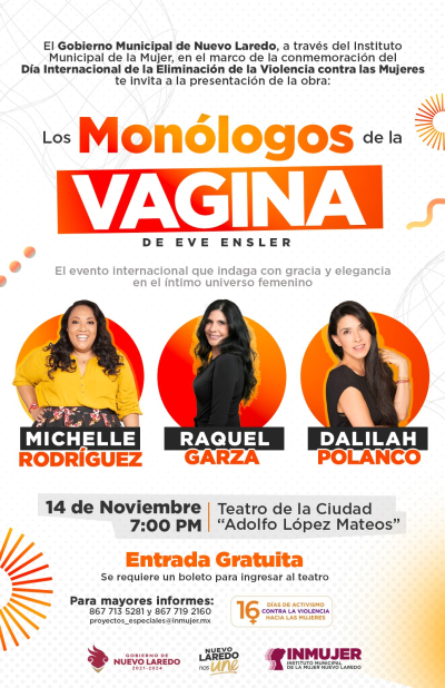 CONTIN&Uacute;AN ACTIVIDADES DE CARTELERA NARANJA; TODO LISTO PARA PRESENTACI&Oacute;N DE LA OBRA &ldquo;LOS MON&Oacute;LOGOS DE LA VAGINA&rdquo;