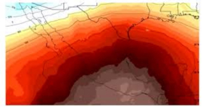 Así se ve el domo de calor desde un satélite