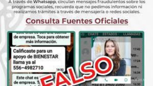 Secretar&iacute;a del Bienestar alerta por fraude a trav&eacute;s de WhatsApp