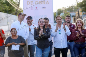 ENTREGA CARMEN LILIA CANTUROSAS OBRA DE COLECTOR PLUVIAL 5 DE FEBRERO